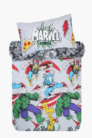 Polycotton Marvel Comics Reversible Duvet Cover Set