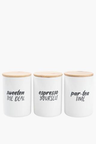 Set Of 3 Ceramic Canisters