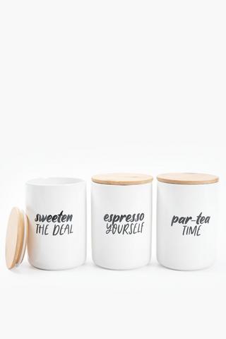 Set Of 3 Ceramic Canisters