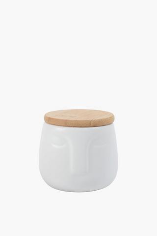 Extra Small Face Canister With Wooden Lid