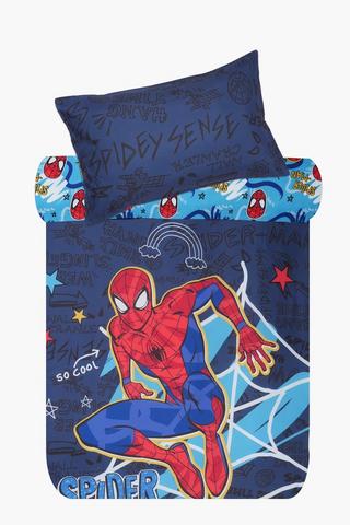 Soft Touch Sketch Spiderman Reversible Duvet Cover Set