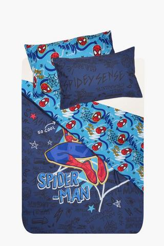 Soft Touch Sketch Spiderman Reversible Duvet Cover Set