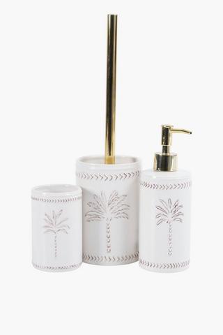 Ceramic Embossed Palm Tree Bath Tumbler