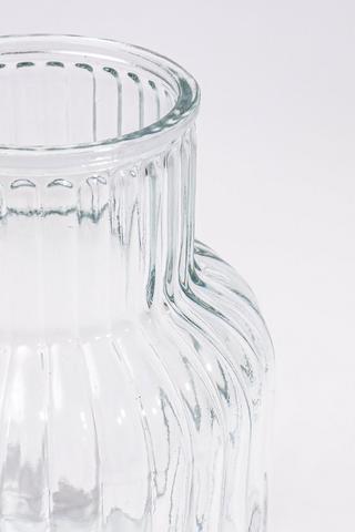 Ribbed Glass Vase, 14x20cm