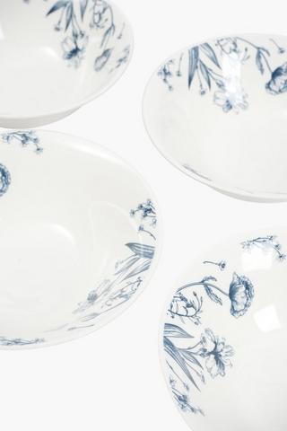 4 Pack Floral Bowls