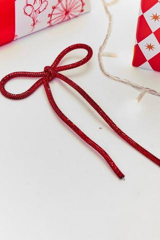 Hanging Christmas Glitz Bow, 19cm