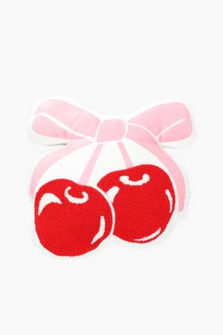 Embroidered Cherry Shaped Novelty Cushion, 40cm