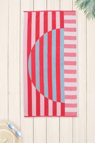 Cotton Jacquard Half Moon Beach Towel, 70x140cm