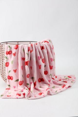 Coral Fleece Candy Cherry Pin Blanket, 120x150cm