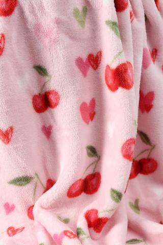 Coral Fleece Candy Cherry Pin Blanket, 120x150cm