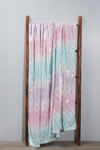 Foil Mermaid Scale Gradient Flannel Blanket, 150x180cm