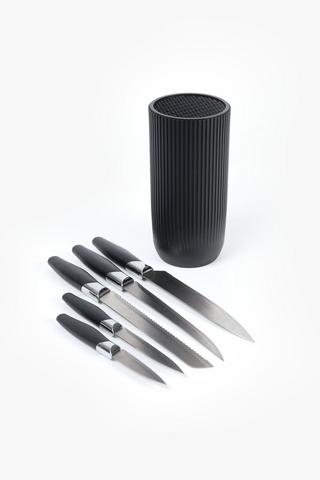 5 Piece Ribbed Knife Set