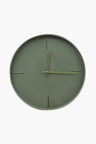 Plastic Ribbed Clock, 40cm