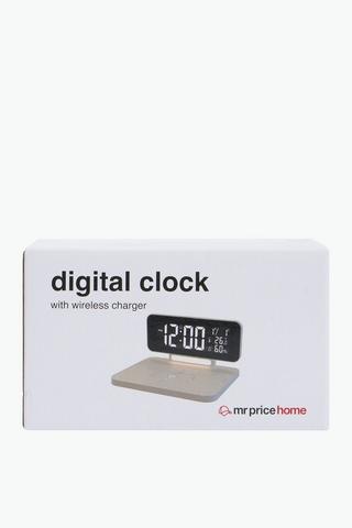 Digital Clock With Wireless Charger, 9.5x11cm