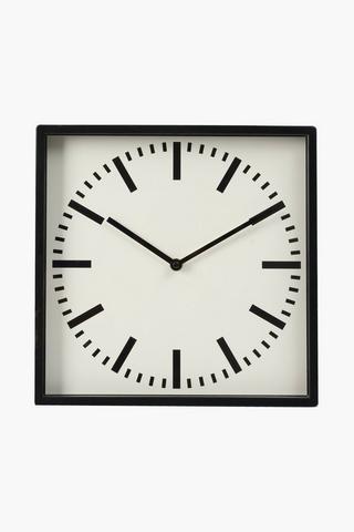Plastic Square Clock, 30cm