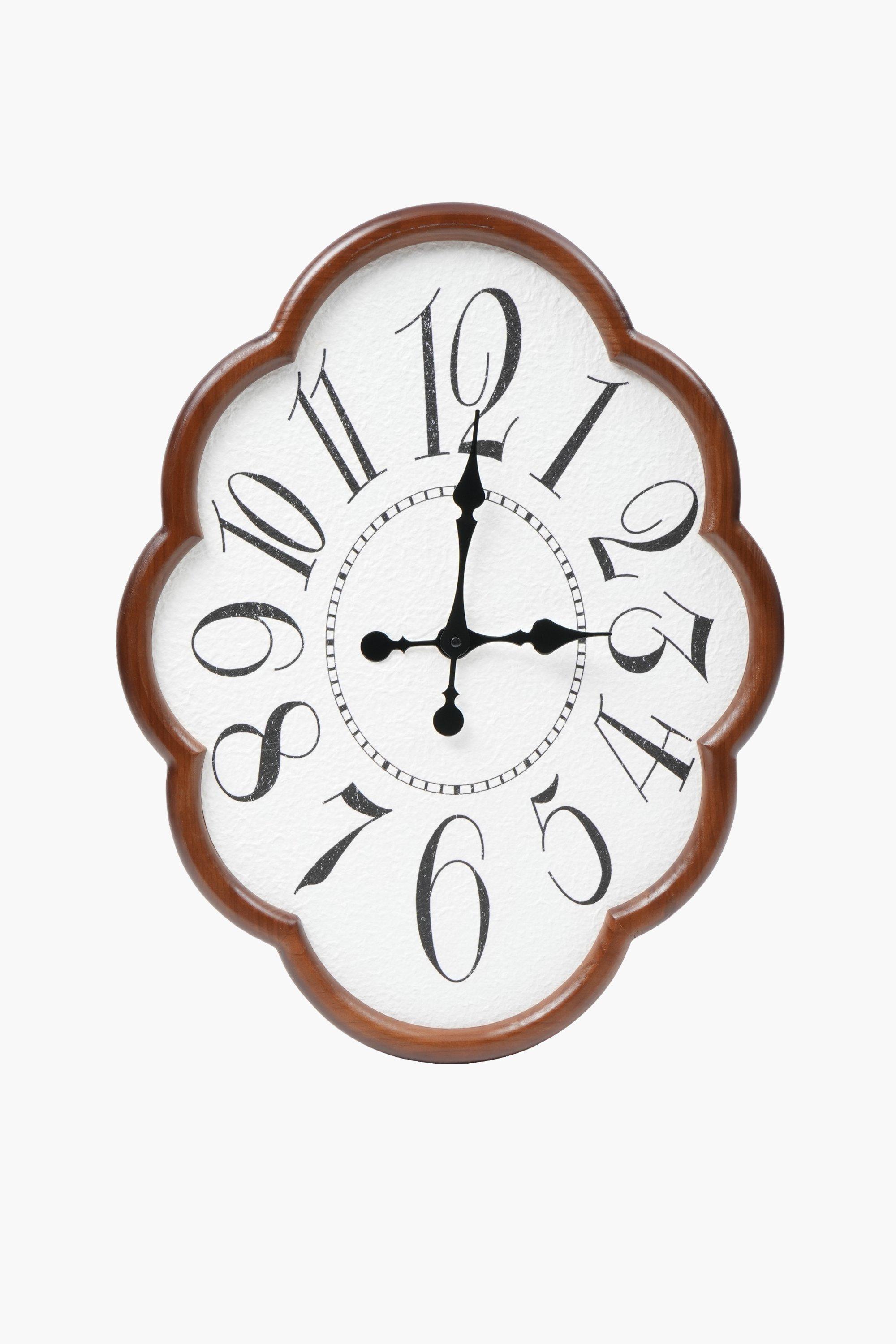 Scalloped Oval Clock, 50cm