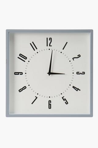 Classic Square Plastic Clock, 40cm