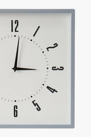 Classic Square Plastic Clock, 40cm