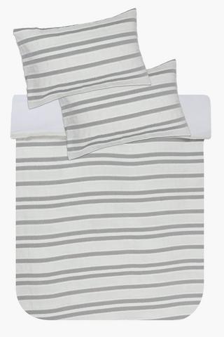 Tufted Waffle Stripe Duvet Cover Set