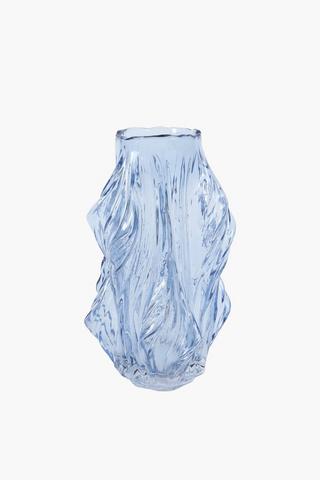 Organic Wave Glass Vase, 6x16cm