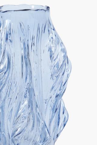Organic Wave Glass Vase, 6x16cm