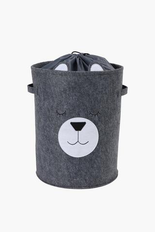 Felt Bear Laundry Basket, 35x45cm