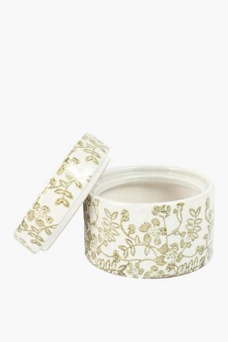 Ceramic Delft Storage Box, 12x10cm