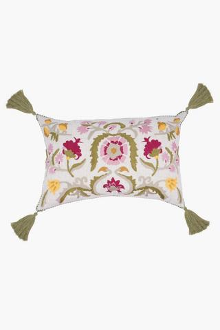 Embroidered Mira Floral Scatter Cushion, 40x60cm