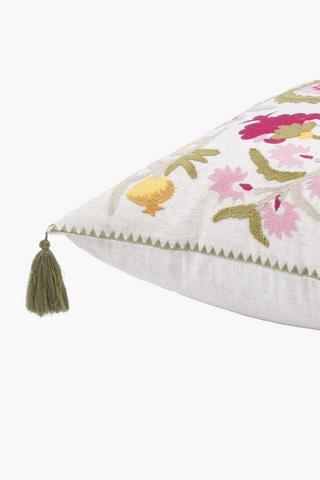 Embroidered Mira Floral Scatter Cushion, 40x60cm