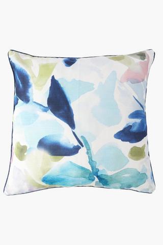 Printed Splash Leaf Feather Filled Scatter Cushion, 60x60cm
