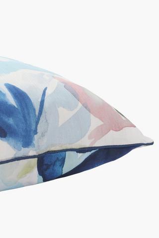 Printed Splash Leaf Feather Filled Scatter Cushion, 60x60cm