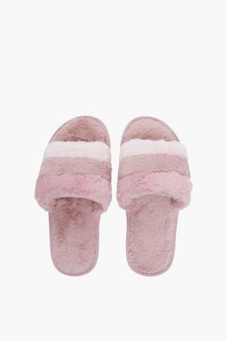 Faux Fur Ombre Slippers, 5-6