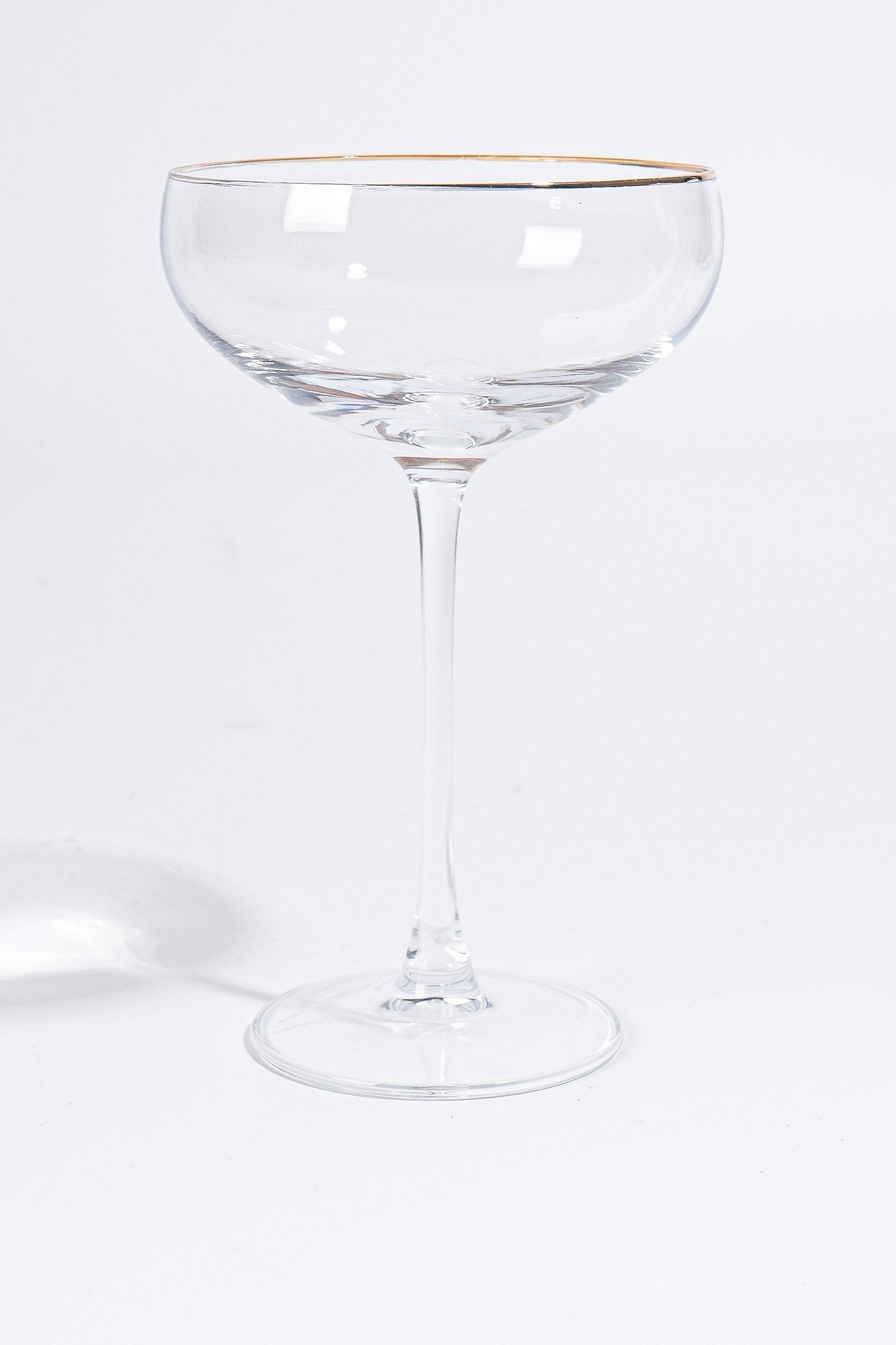 Metallic Rim Champagne Saucer