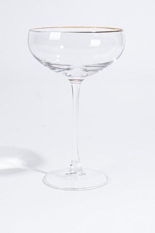 Metallic Rim Champagne Saucer