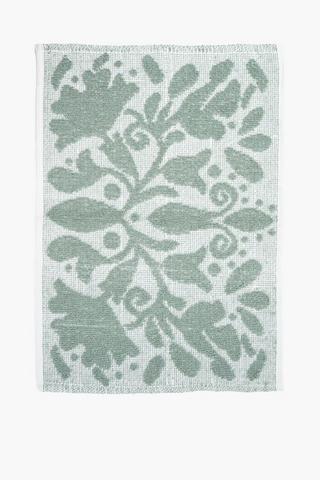 Cotton Floral Jacquard Bath Mat, 50x80cm