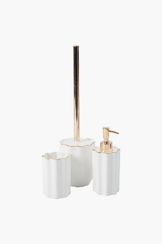 Ceramic Scallop Toilet Brush Set