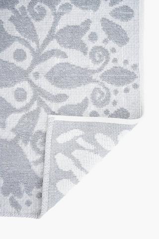 Cotton Floral Jacquard Bath Mat, 50x80cm