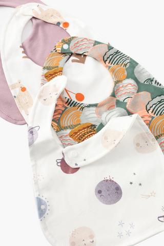 4 Pack Printed Cotton Bibs