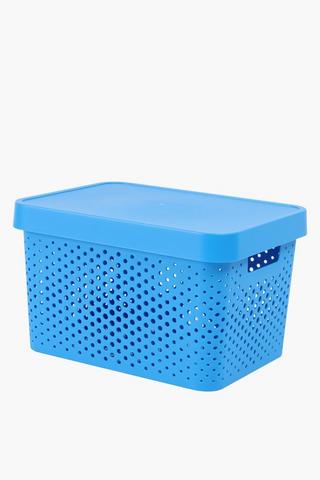 Plastic Dotted Storage Basket Large