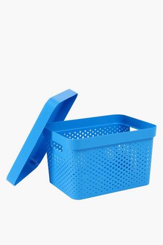 Plastic Dotted Storage Basket Large