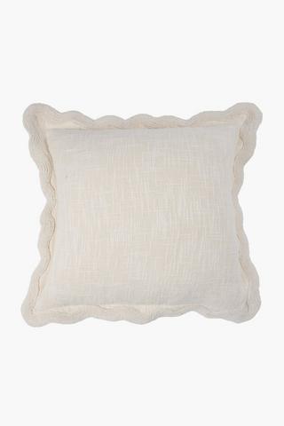 Textured Scalloped Scatter Cushion, 45x45cm