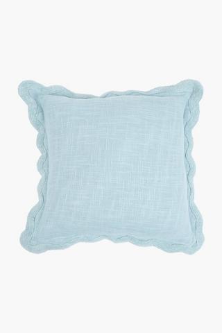 Textured Scalloped Scatter Cushion, 45x45cm