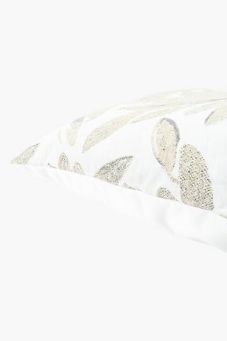 Chenille Leaf Scatter Cushion, 60x60cm