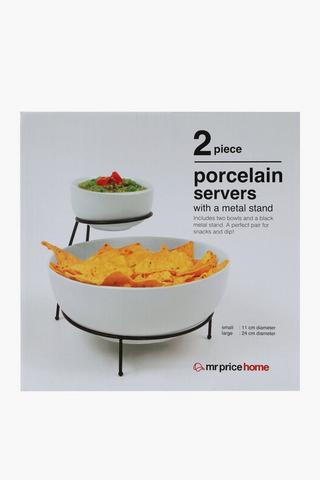 Arra Chip And Dip Porcelain Server