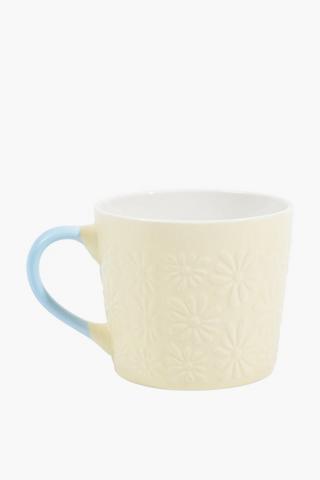 Embossed Ceramic Mug, 370ml