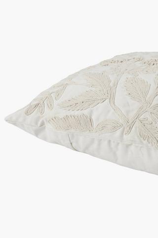 Premium Cotton Embroidered Floral Scatter Cushion Cover, 60x60cm