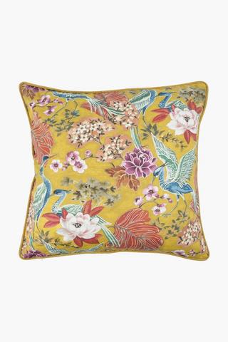 Extra Premium U+g Printed Floral Feather Filled Scatter Cushion, 60x60cm