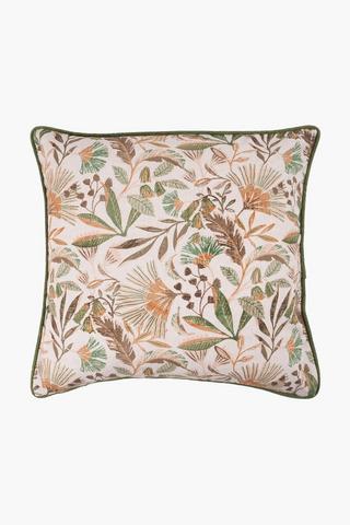 Extra Premium U+g Printed Botanic Feather Filled Scatter Cushion, 60x60cm