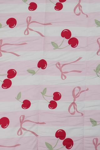 Soft Touch Cherry Bow Reversible Comforter Set