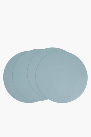 4 Pack Round Pu Placemats